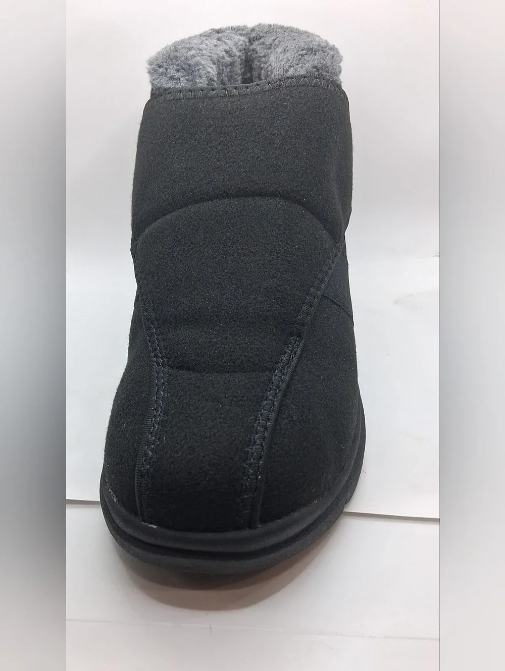 FitVille W. 9.5W/Diabetic Shoes Wide Width Warm Slip-on Winter Boots Thick Fur
